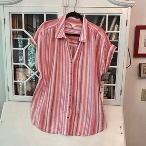 Caslon Linen Blend camp shirt XL NWT